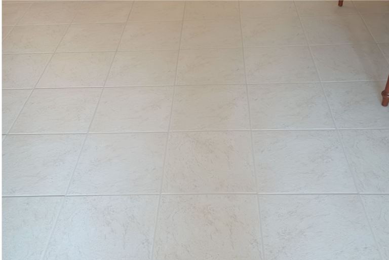 Clean tile floor with bright restored grout after professional cleaning in Port Charlotte Florida