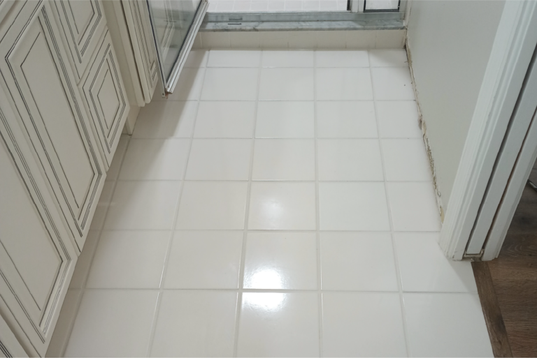 Clean bathroom tile and restored grout after professional cleaning in Punta Gorda Florida